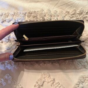 Chic Black Zip-Around Wallet